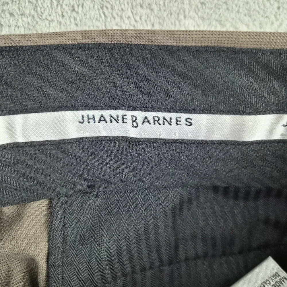 Jhane Barnes Wool Slik Dress Pants Mens 36x31 Brown Flat Front Luxury Trousers